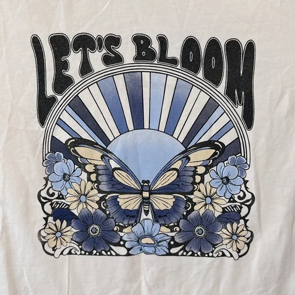 New & Other Stories Cap-Sleeve T-Shirt White Print Small - Picture 6 of 9